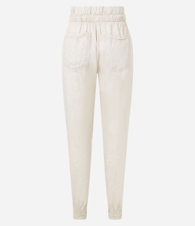 Calça Jogger Cintura Média em Liocel com Amarração e Bolsos