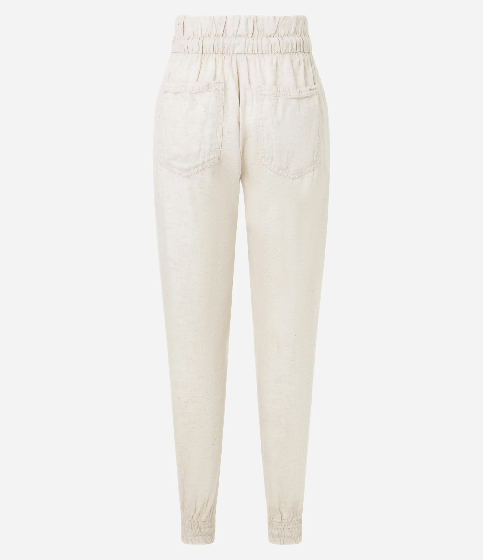 Calça Jogger Cintura Média em Liocel com Amarração e Bolsos Bege 2