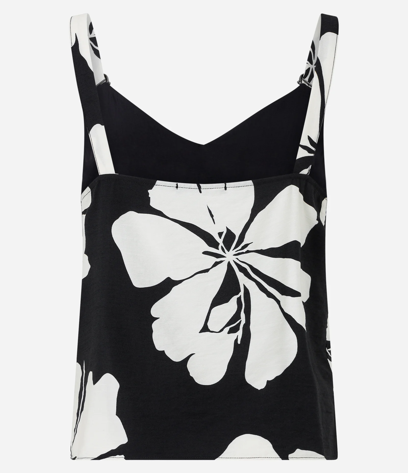 Blusa de Alça em Viscose com Flores Estampadas Preto 2