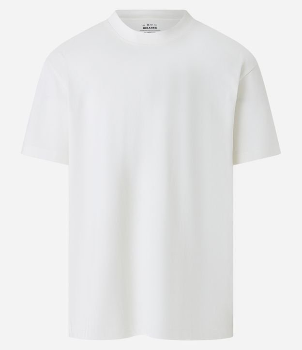 Camiseta Relaxed em Malhão com Efeito Pesado Branco 5