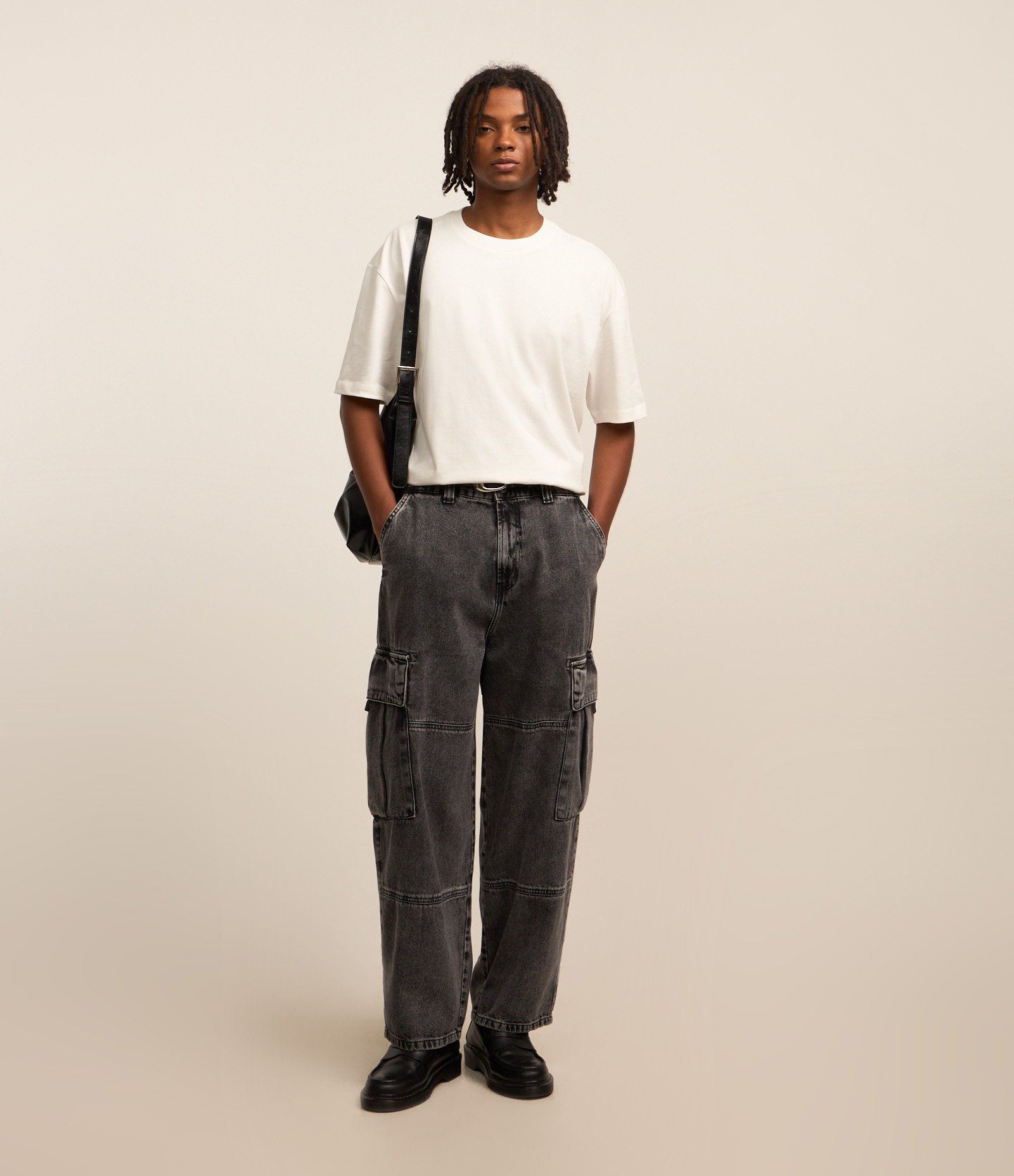 Camiseta Relaxed em Algodão com Efeito Pesado Branco 2