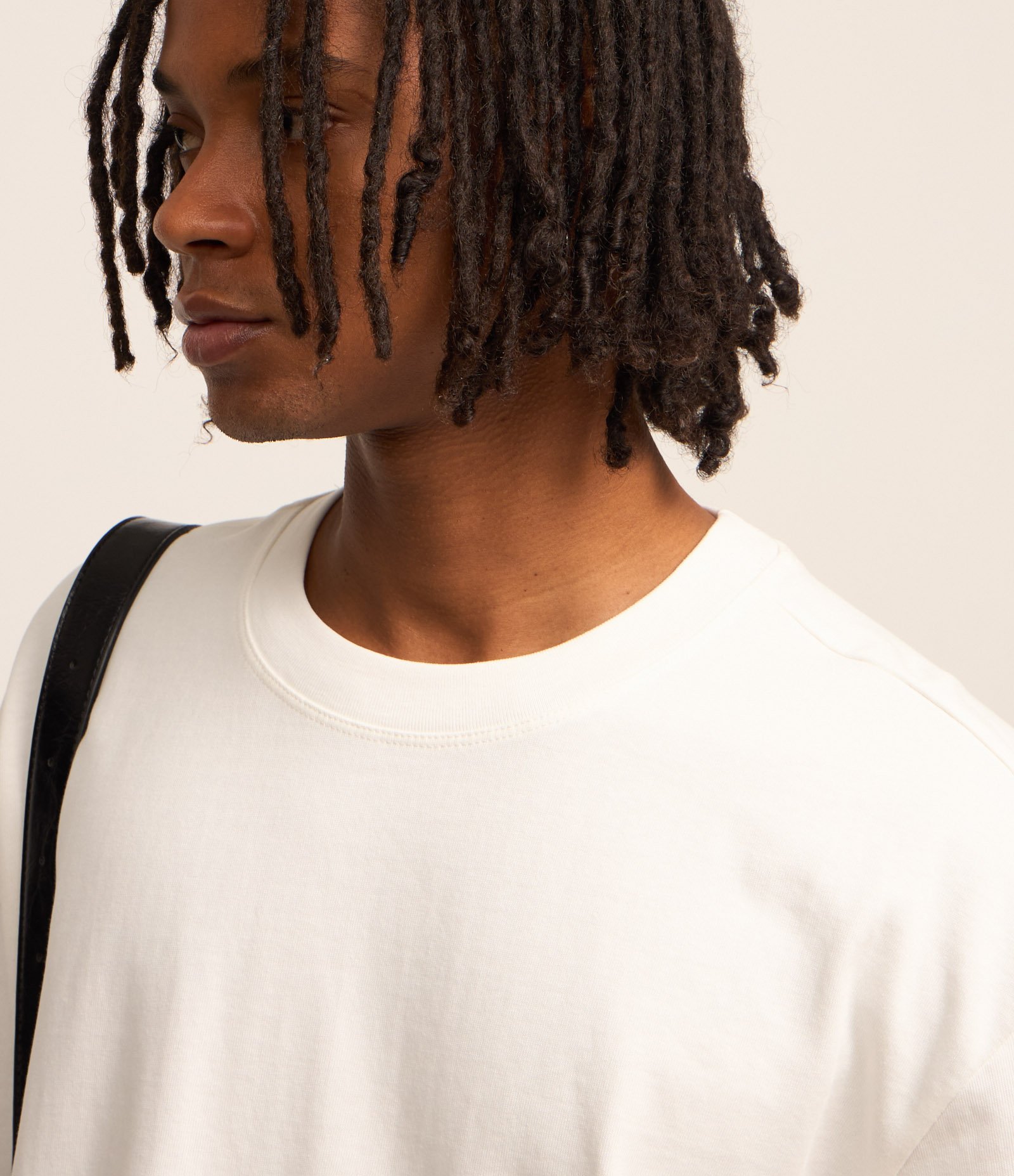 Camiseta Relaxed em Algodão com Efeito Pesado Branco 3