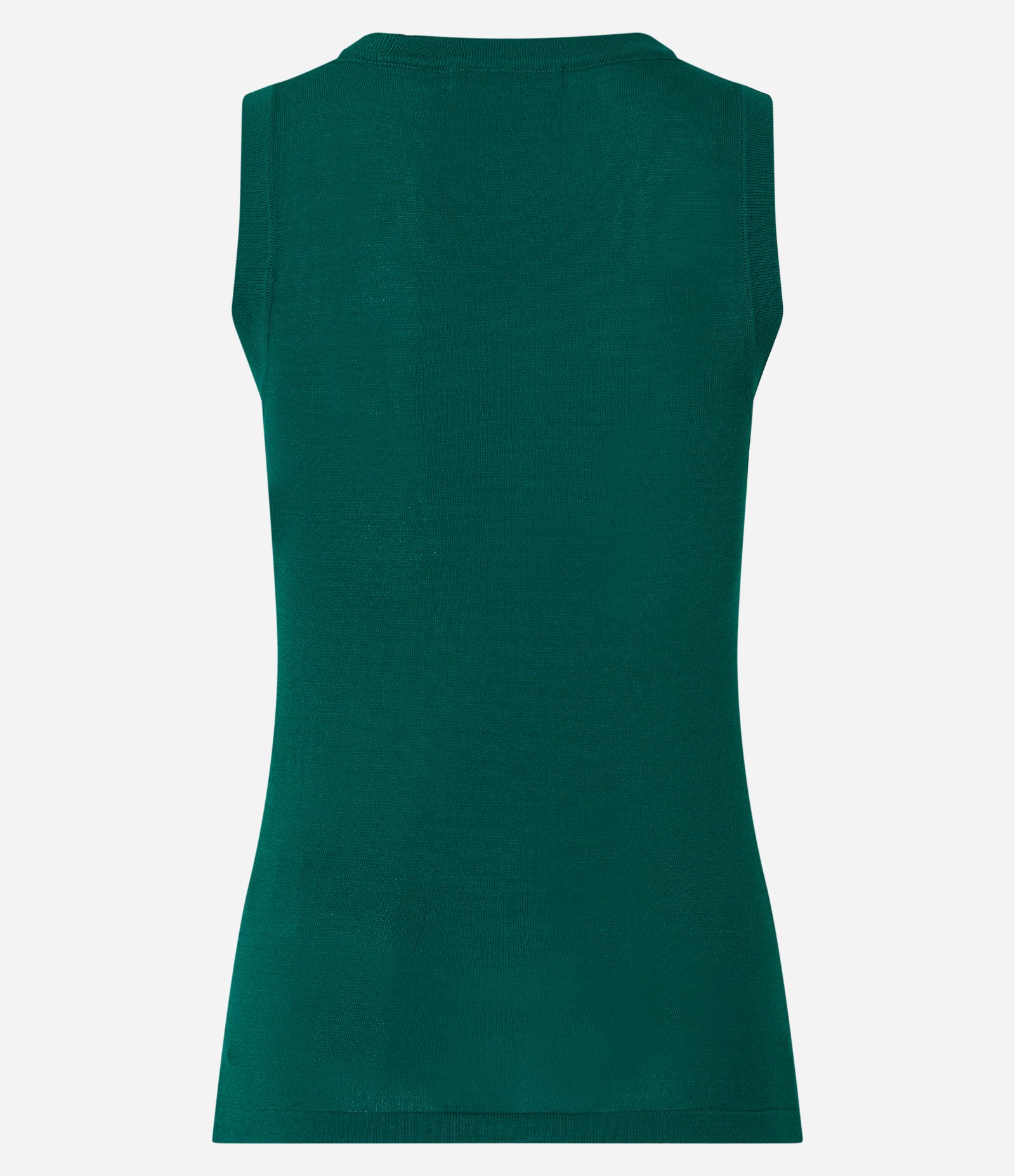 Blusa Sem Manga em Tricô Leve com Gola U Verde 3