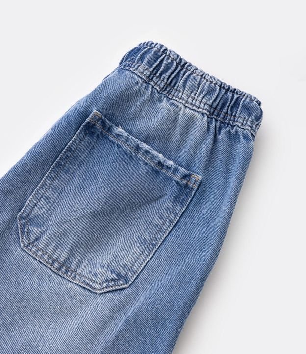 Bermuda Jeans Infantil com Bolsos Carpinteiros - Tam 5 a 14 anos Azul 4