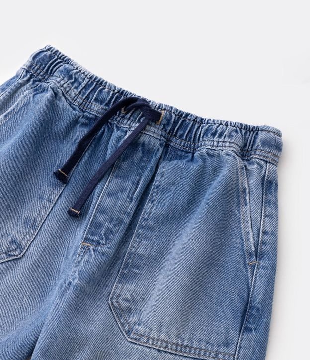 Bermuda Jeans Infantil com Bolsos Carpinteiros - Tam 5 a 14 anos Azul 5