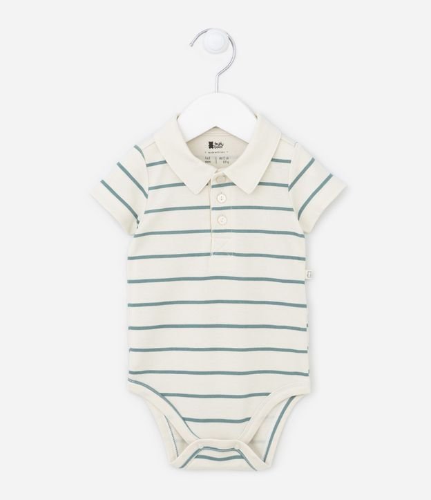 Body Curto Infantil com Estampa Listrada - Tam 0 a 18 meses