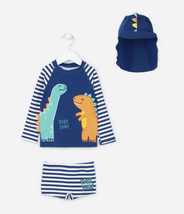 Conjunto UV Infantil com Estampa de Dinossauro - Tam 6 meses a 4 anos