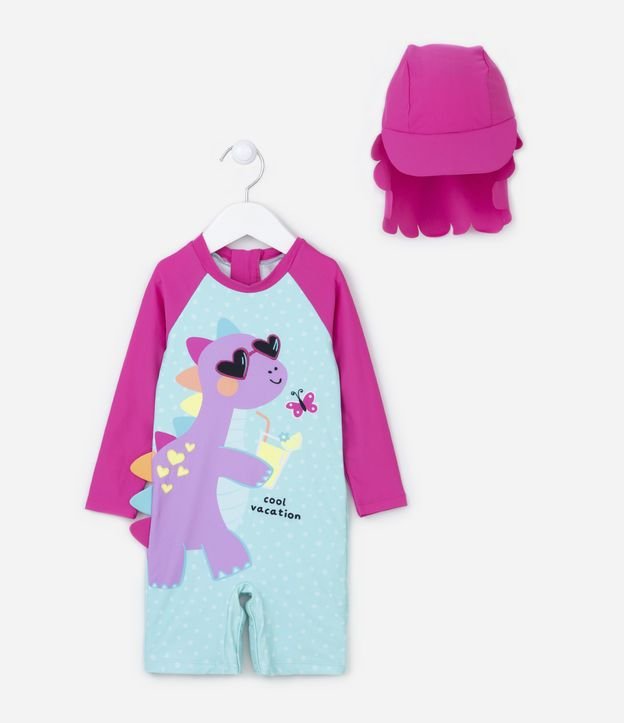 Conjunto UV Infantil com Estampa de Dinossauro - Tam 6 meses a 3 anos