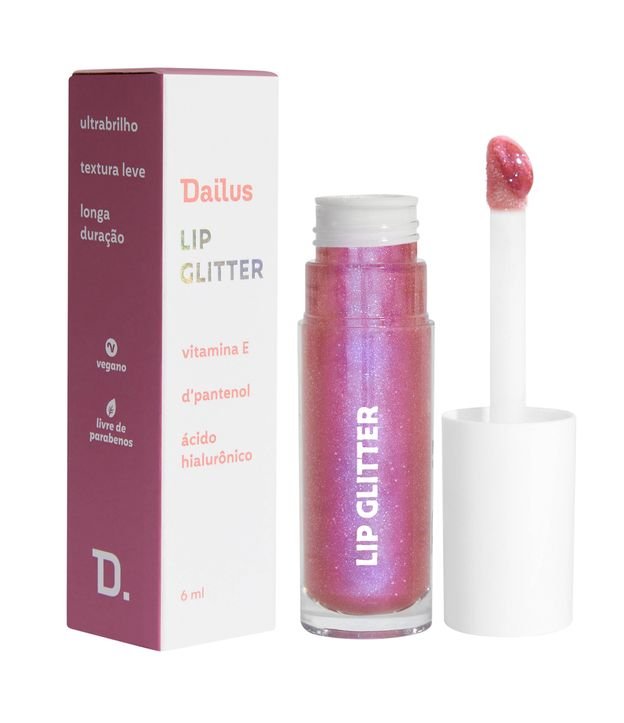Gloss Labial Lip Glitter Dailus Pink Glass 1