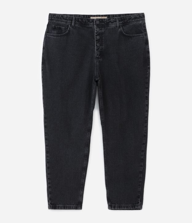 Calça Mom Jeans com Botões Frontais Curve & Plus Size Preto 6