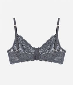 Sutiã Sem Bojo e Com Aro em Renda Floral