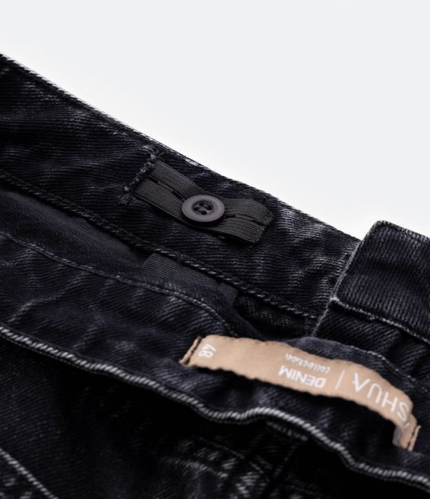 Saia Longa Jeans com Fenda Frontal Curve & Plus Size Preto 8