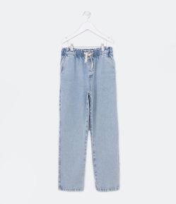 Calça Reta Infantil com Cordão no Cós e Bolso Faca - Tam 5 a 14 Anos