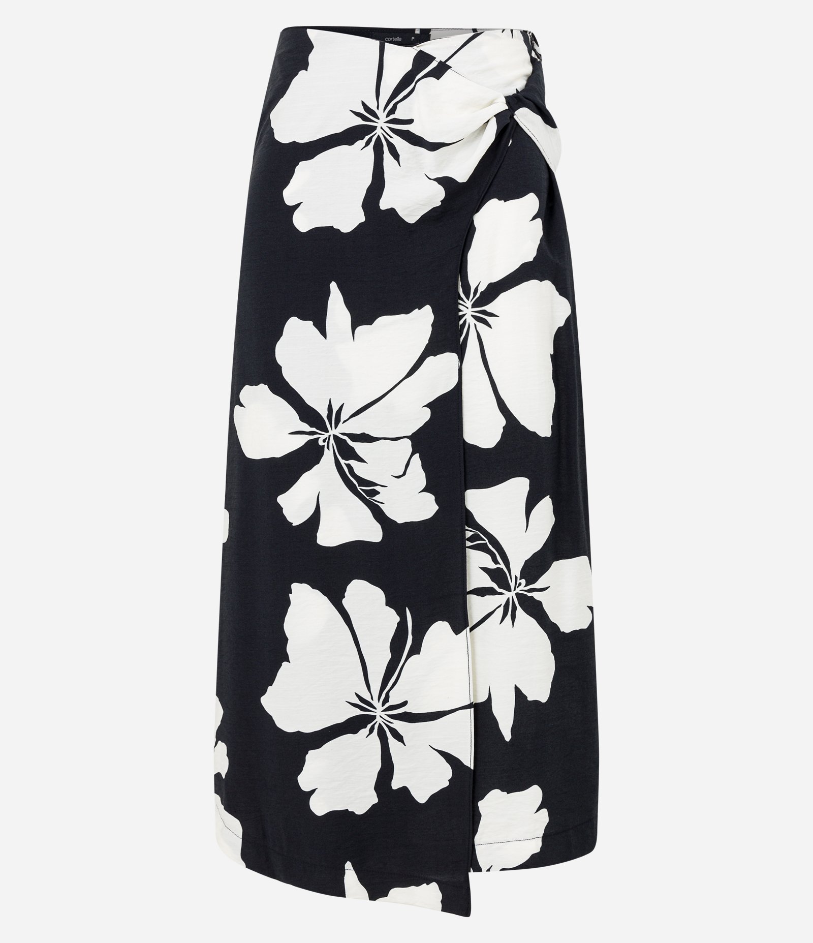 Saia Longa em Viscose com Transpasse e Flores Estampadas Preto 5