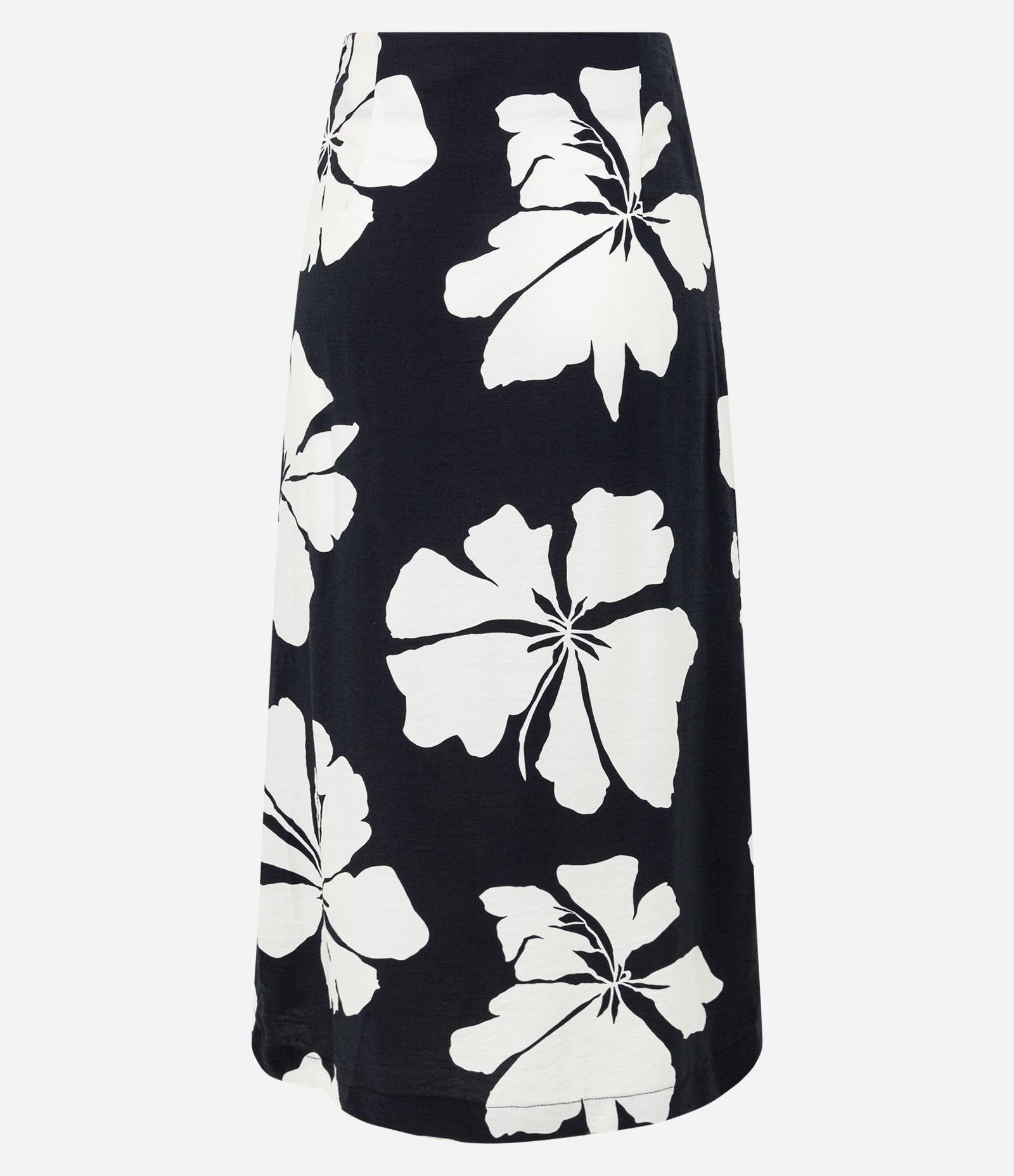 Saia Longa em Viscose com Transpasse e Flores Estampadas Preto 7