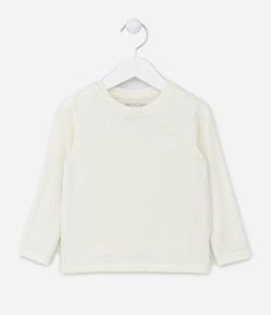 Blusa Infantil em Viscose com Bordado de Coração e Textura de Pelinhos - Tam 1 a 5 Anos