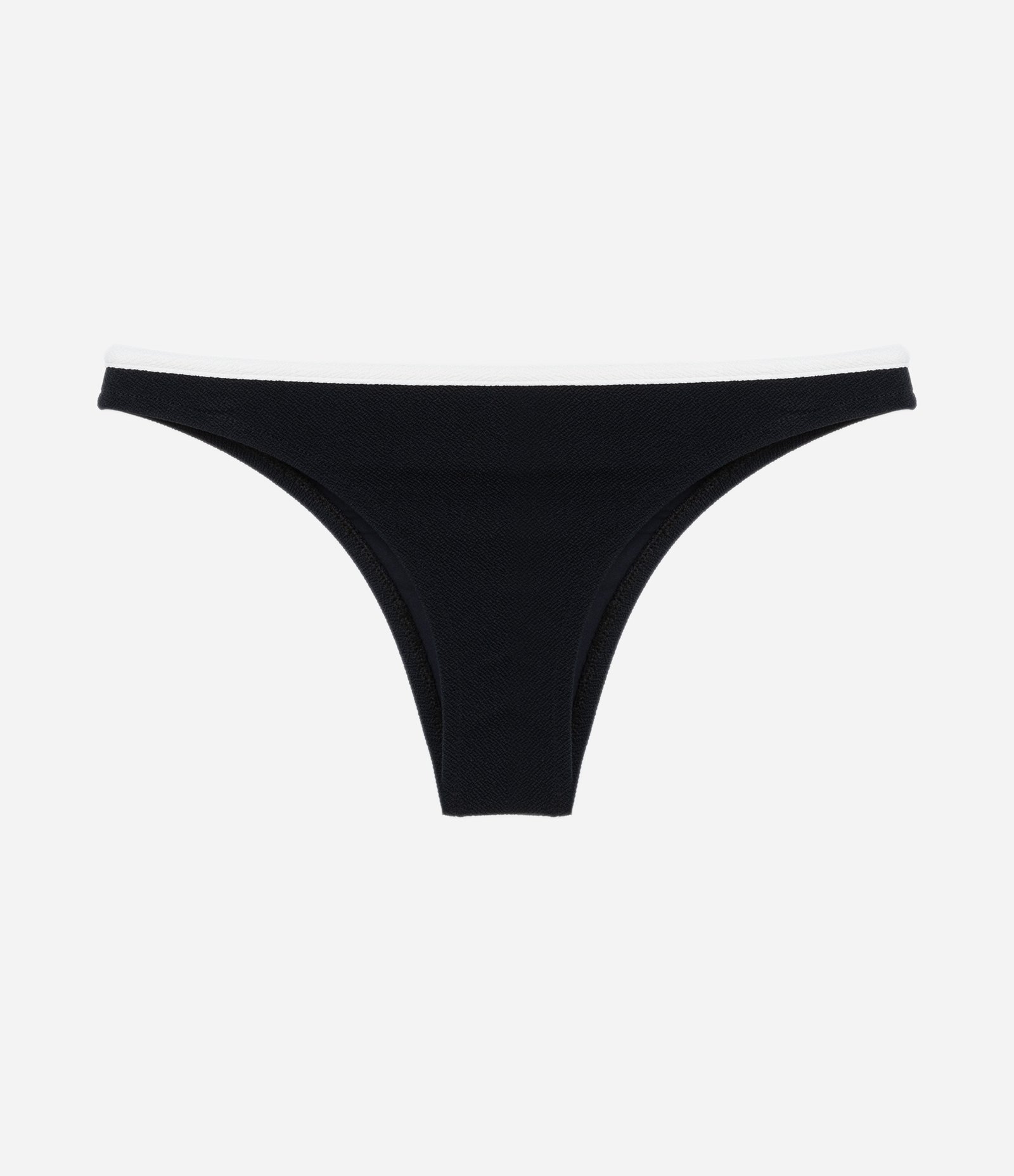 Biquíni Calcinha Básica em Microfibra com Viés Contrastante no Cós Preto/ Branco 7