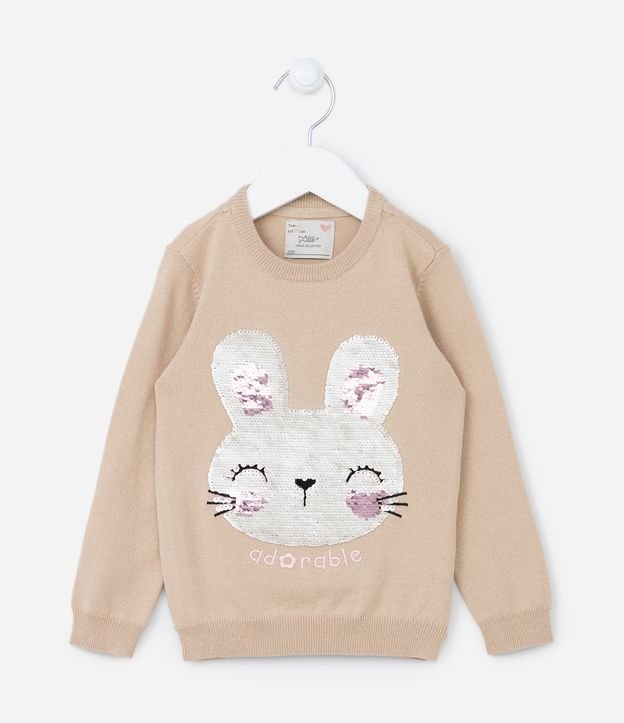 Blusão Infantil com Bordado de Coelinha - Tam 1 a 5 anos