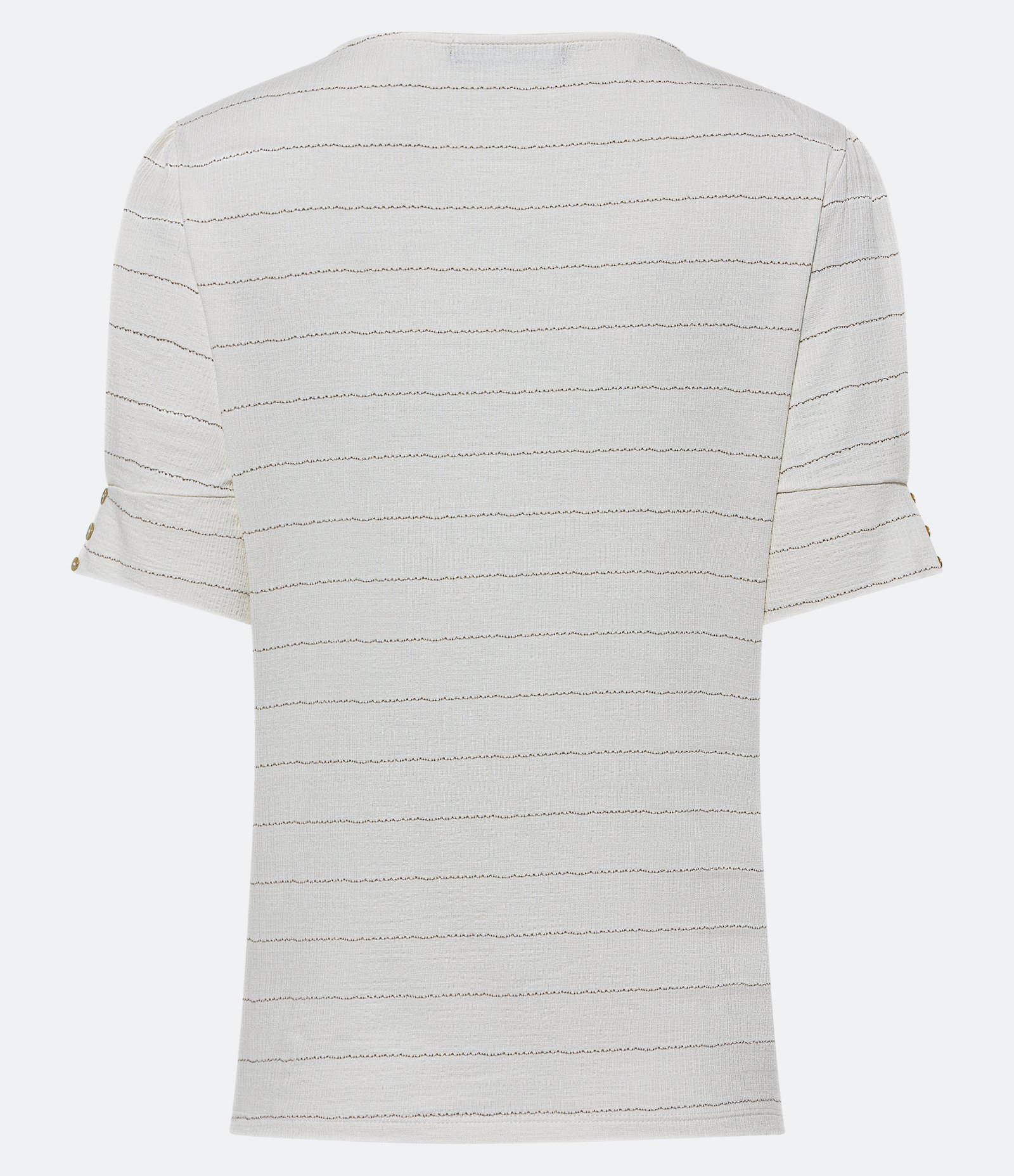 Blusa Manga Curta em Viscose Texturizada com Listras de Fio Metálico Off White 7