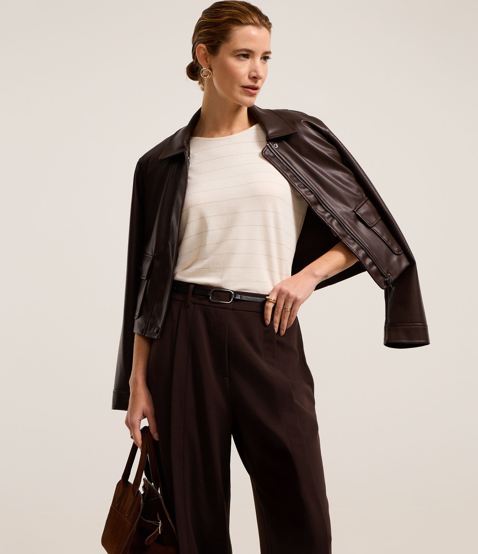 Blusa em Viscose Texturizada com Listras de Fio Metálico Off White 2