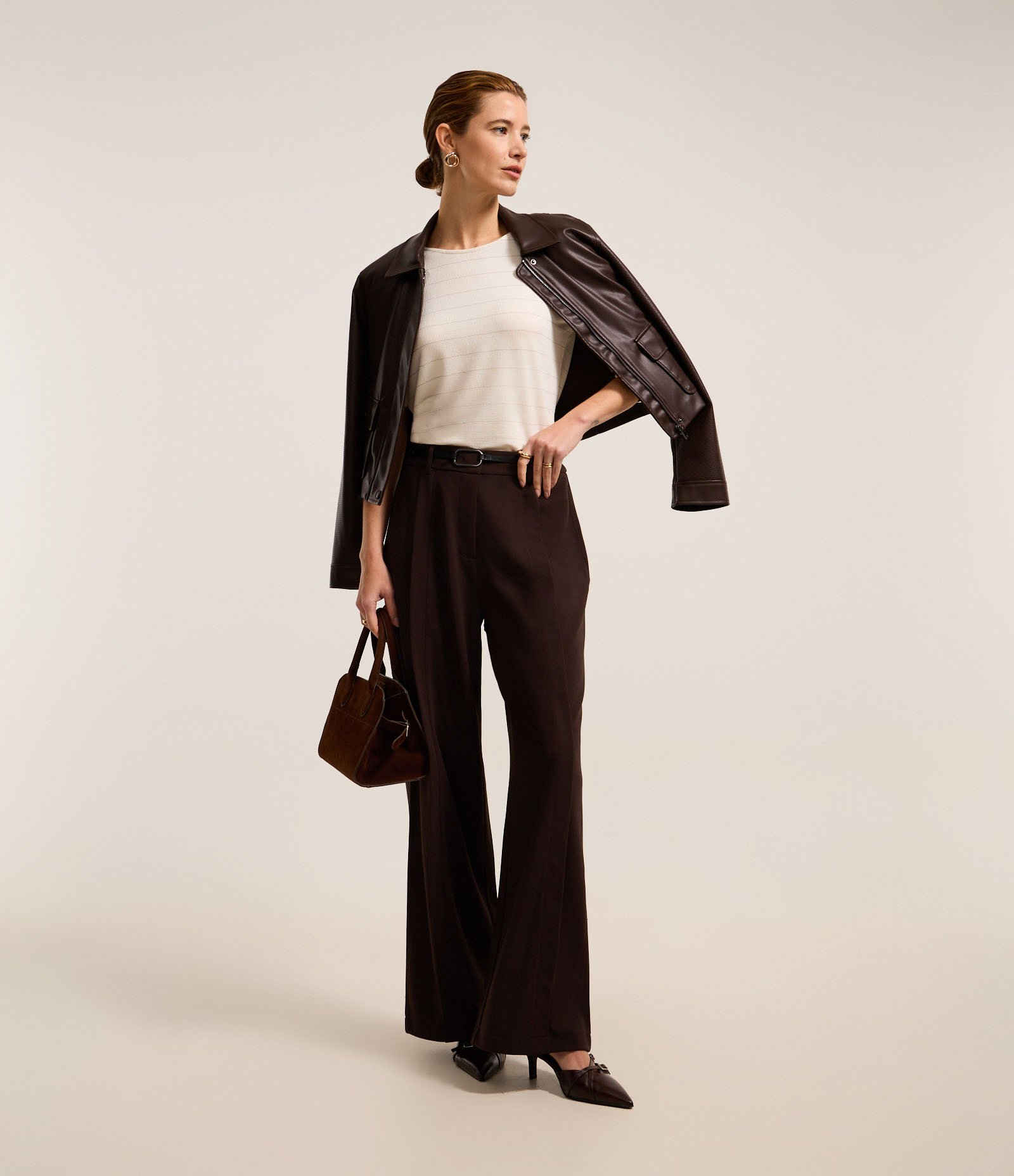 Blusa em Viscose Texturizada com Listras de Fio Metálico Off White 3