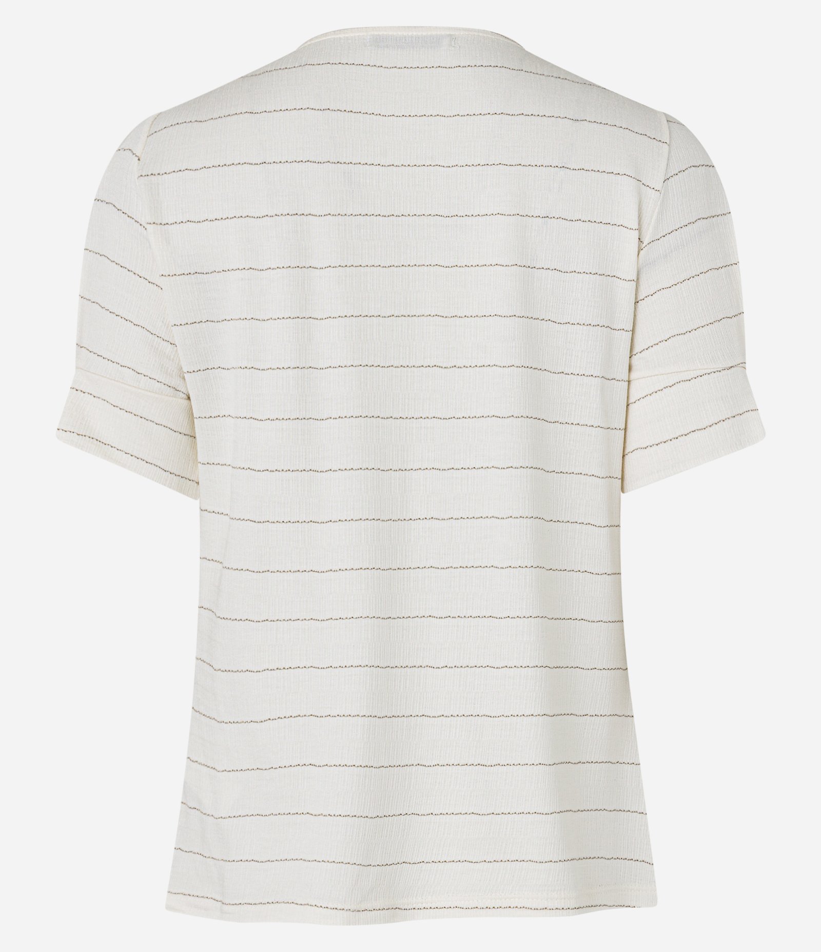 Blusa em Viscose Texturizada com Listras de Fio Metálico Off White 9