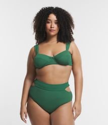 Calcinha Biquíni Plus Size Trançada Folhagem Pink - Bambina