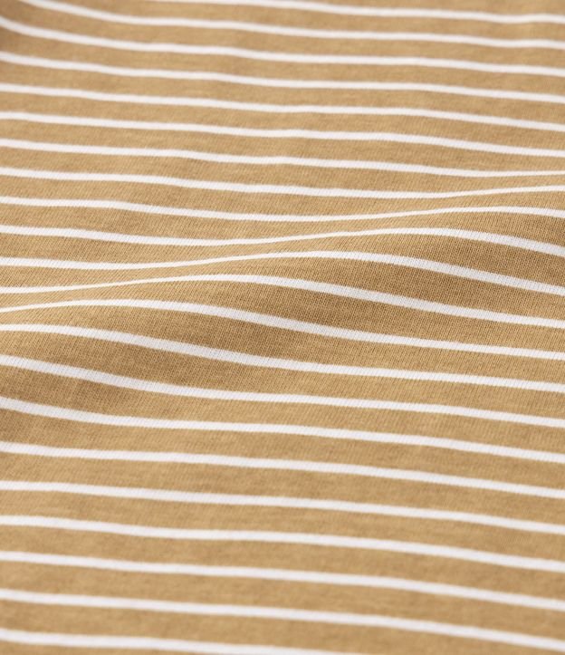 Remera Infantil en Media Malla Rayada con Pequeño Bolsillo Interactivo con Coala - Talle 1 a 5 años Beige 3