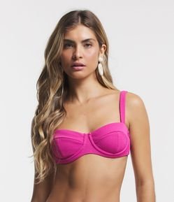 Biquíni Top Meia Taça em Microfibra com Superfície Texturizada