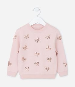 Suéter Infantil em Tricô com Lacinhos de Paête - Tam 1 A 5