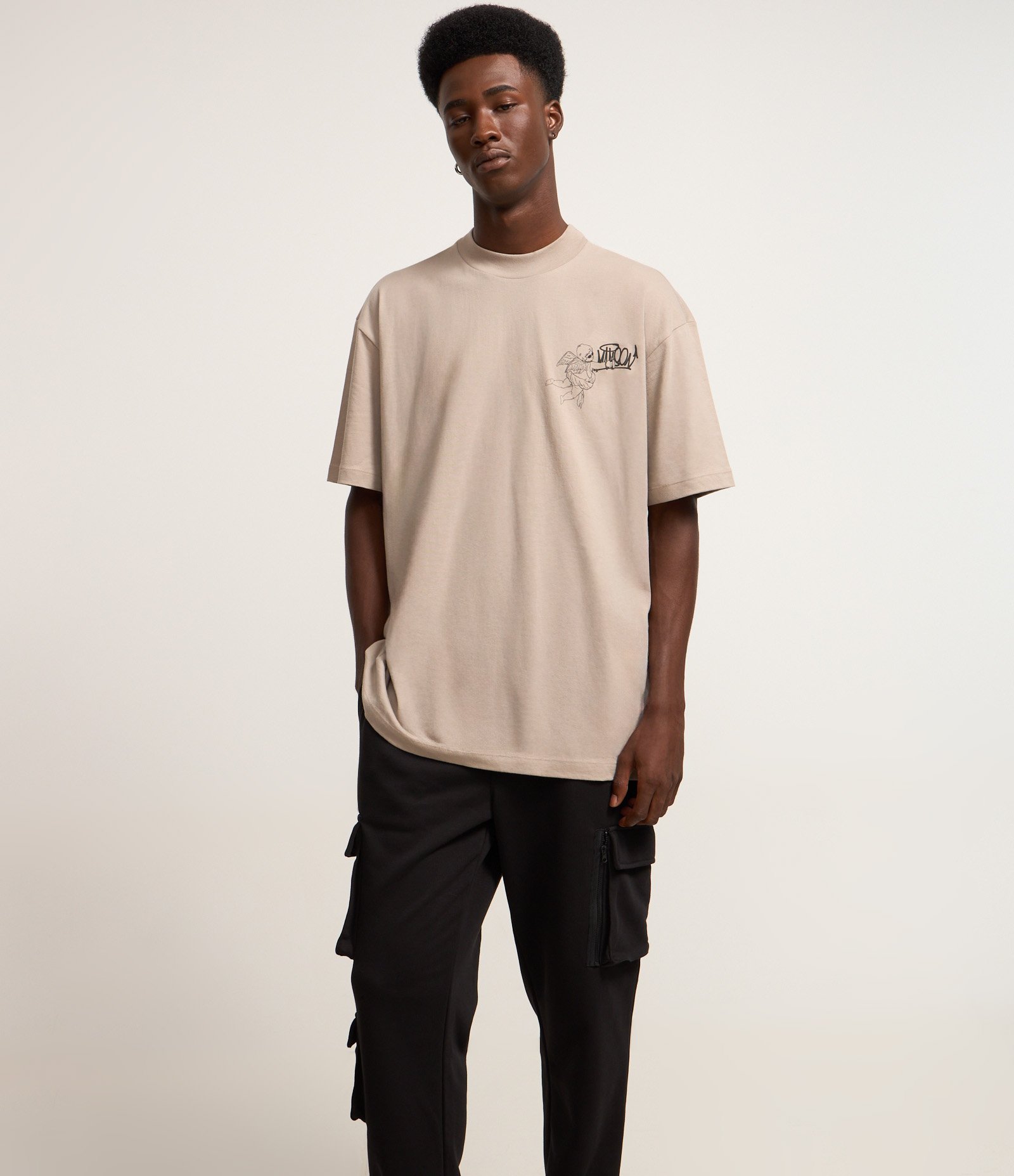 Calça Jogger em Moletom com Bolsos Táticos Preto 1