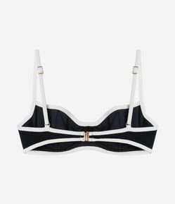 Biquíni Top Meia Taça em Microfibra com Detalhe Viés Contrastante