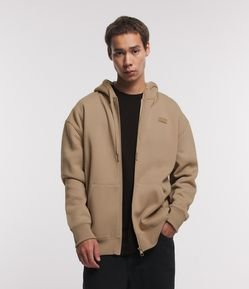 Casaco em Moletom com Bolso Canguru e Capuz