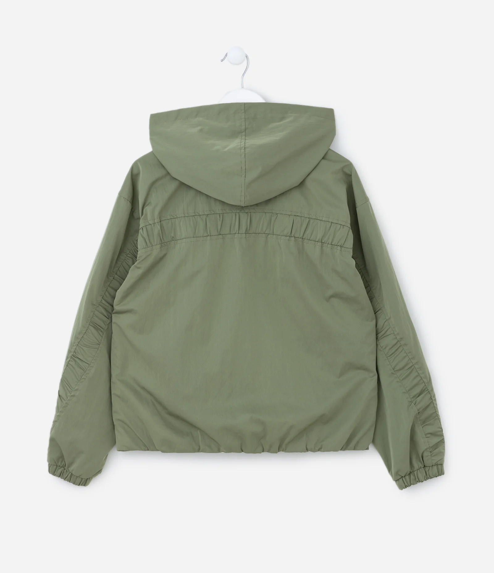 Jaqueta Quebra Vento Infantil com Recorte Franzido - Tam  5 a 14 Anos Verde 2