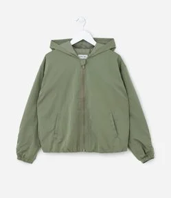 Jaqueta Quebra Vento Infantil com Recorte Franzido - Tam  5 a 14 Anos