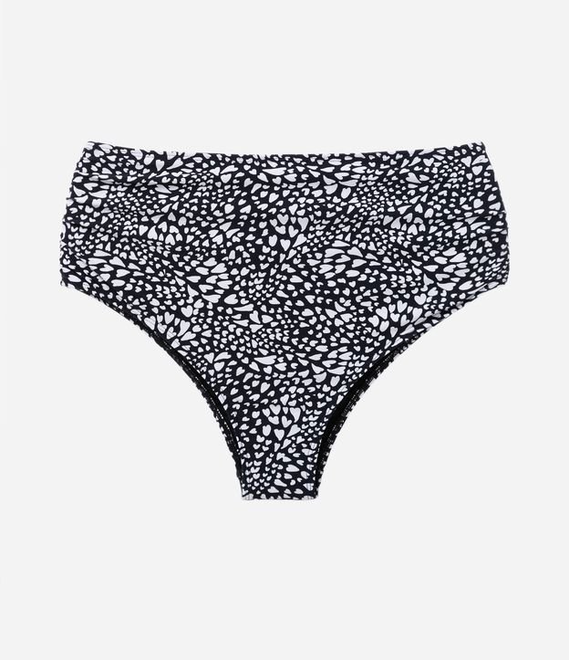 Biquíni Calcinha Hot Pants em Poliamida com Estampa Corações Curve & Plus Size Preto/ Branco 5