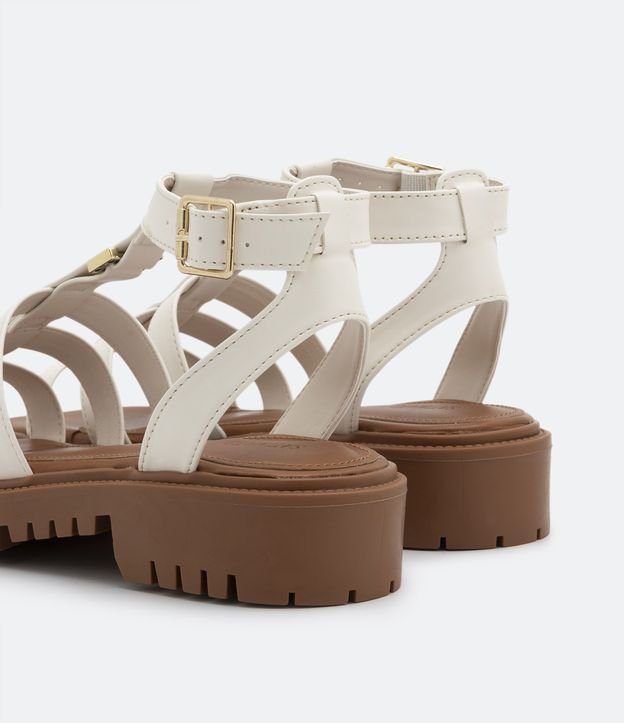 Sandalia Multi Tiras con Suela Track Off White 3