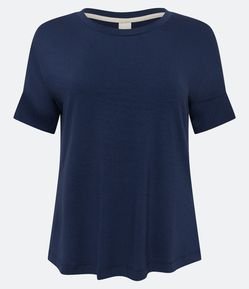 Blusa Sem Cava em Viscose com Gola Redonda