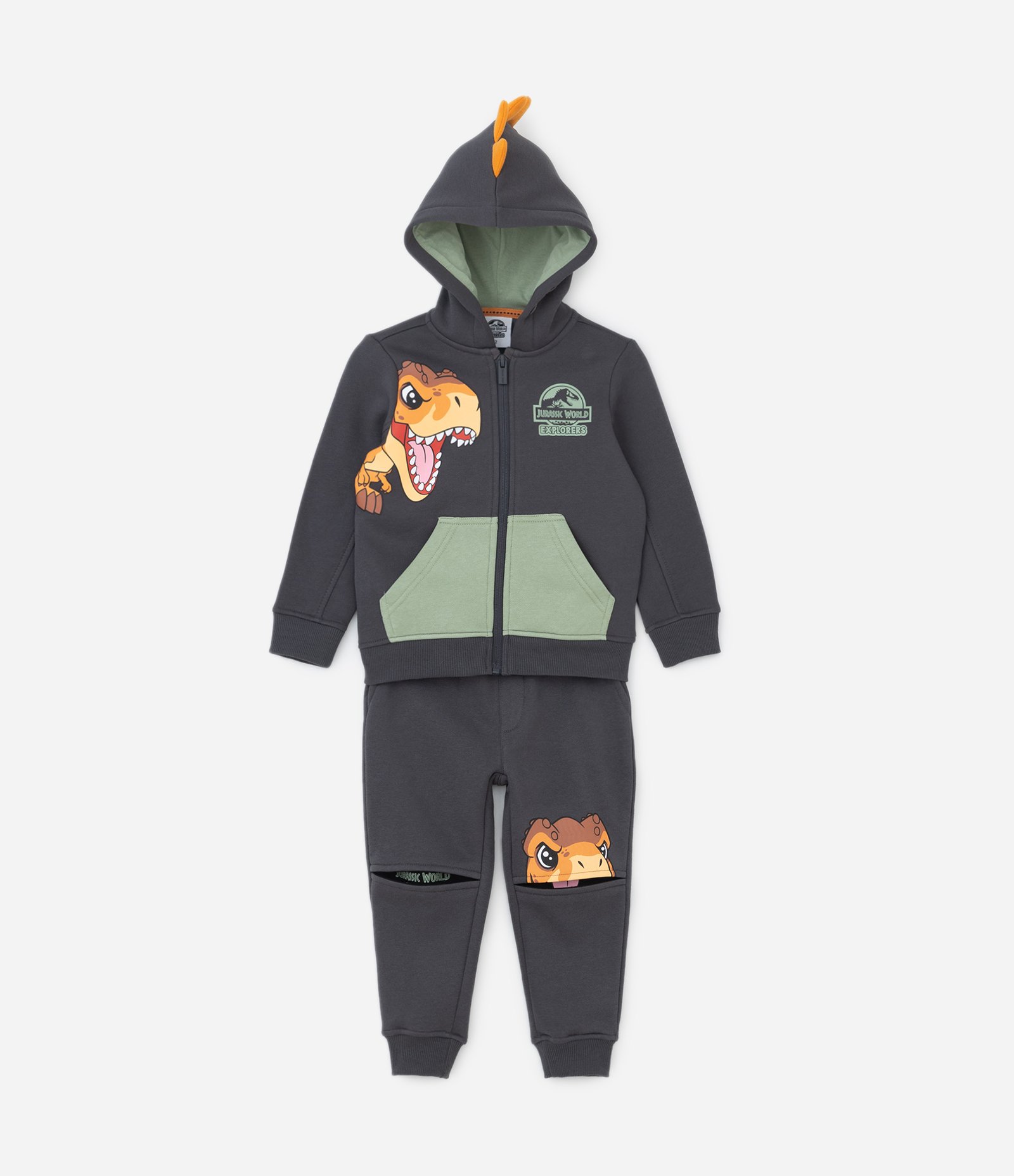 Conjunto Longo Infantil com Estampa do Jurassic Baby - Tam 2 a 5 anos Cinza 1
