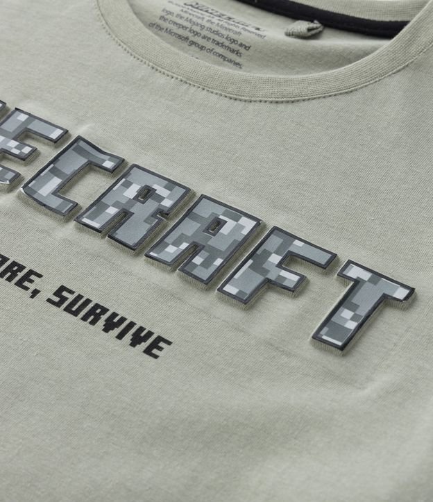 Camiseta Infantil Manga Curta com Estampa do Minecraft - 5 a 14 anos