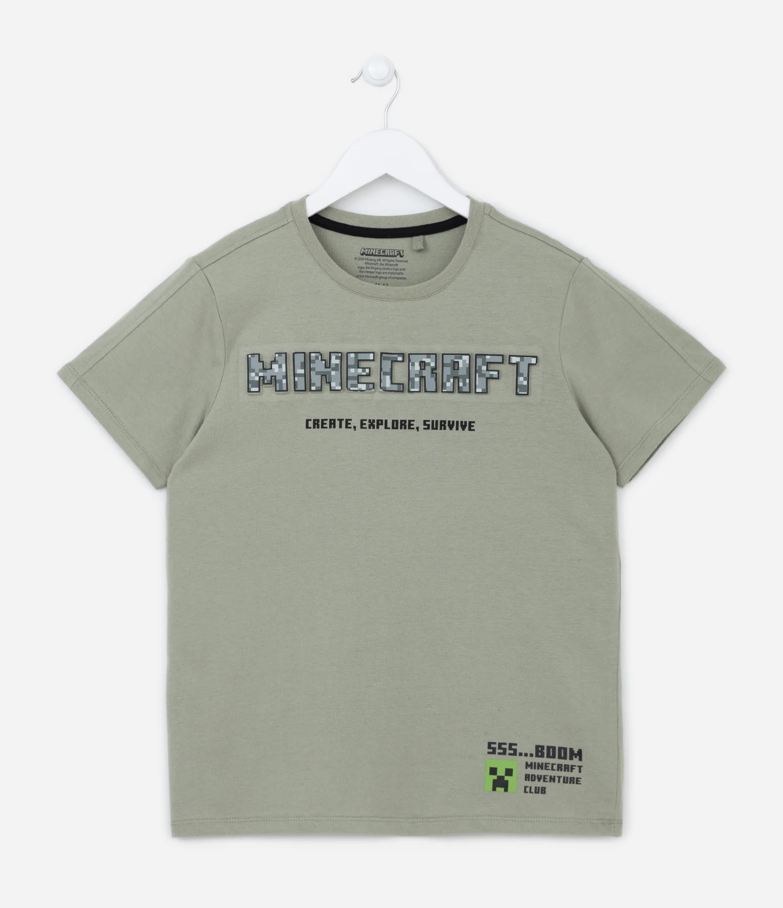 Camiseta Infantil com Estampa em Auto Relevo Minecraft - 5 a 14 anos Verde 2