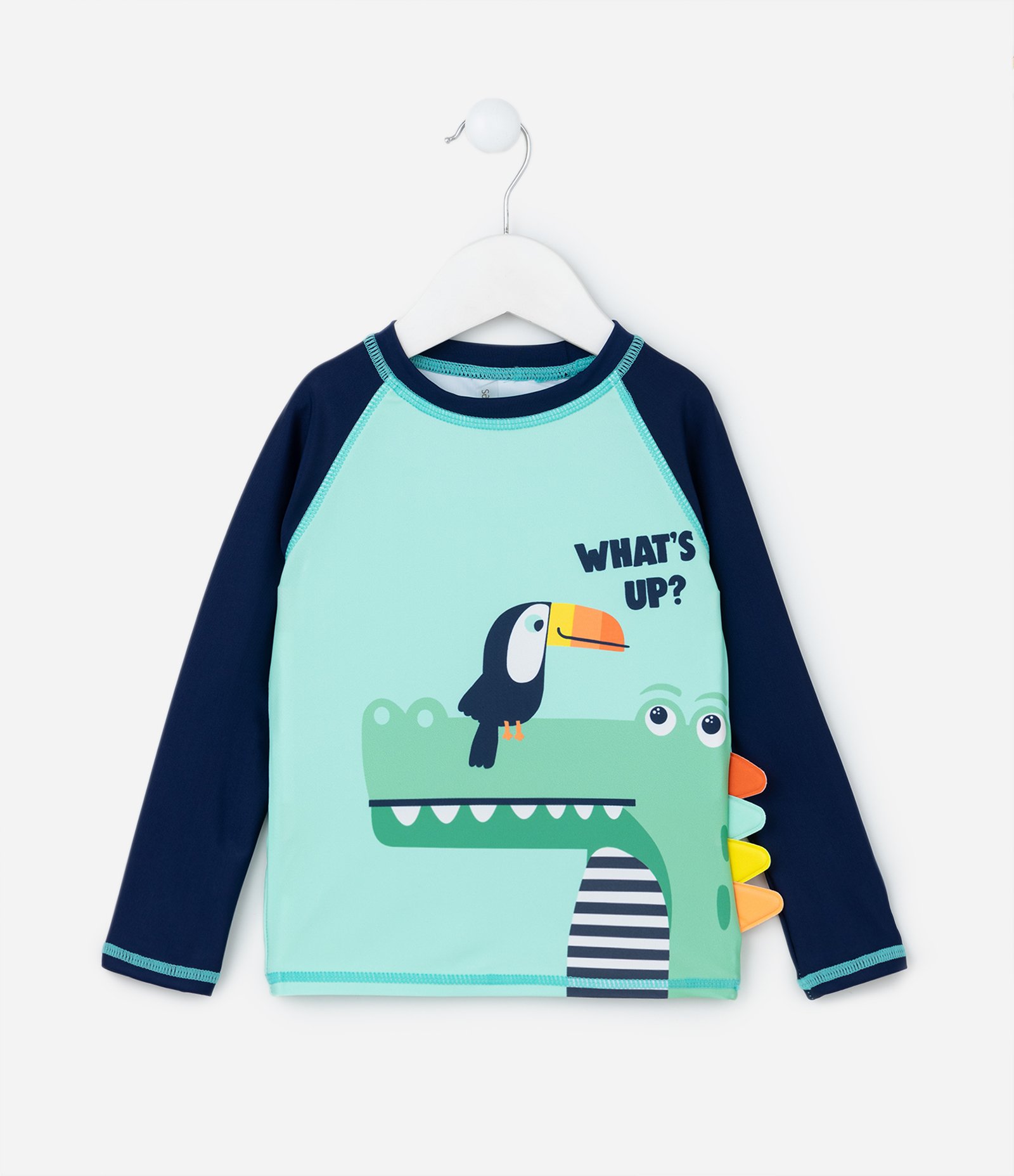 Conjunto de Praia Infantil com Proteção UV e Estampa Animais - Tam 1 a 4 anos Azul 2