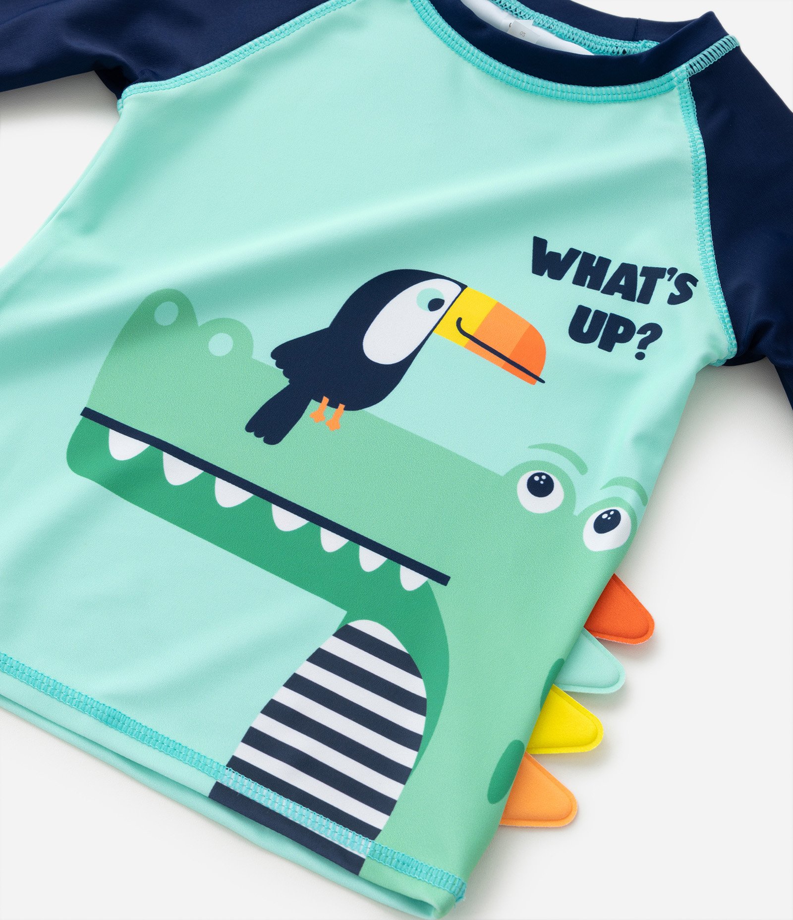 Conjunto de Praia Infantil com Proteção UV e Estampa Animais - Tam 1 a 4 anos Azul 5