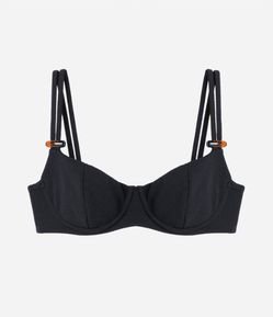 Biquíni Top Meia Taça em Microfibra com Detalhe Frontal na Alça