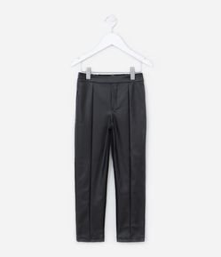 Calça Legging Infantil com PU na Parte Frontal - Tam 5 a 14 anos