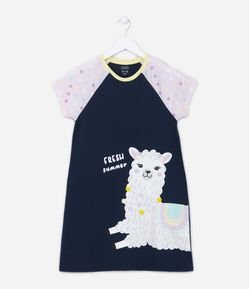 Camisola Infantil com Estampa de Lhama com Pompons - Tam  5 a 14 anos