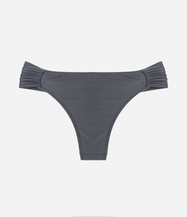 Biquíni Calcinha em Poliamida com Lateral Drapeada Cinza 6