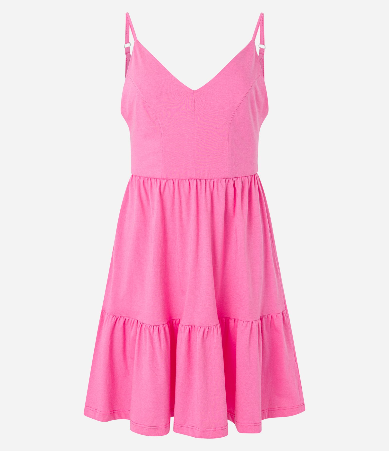 Vestido Curto em Meia Malha com Recortes Franzidos Rosa 5