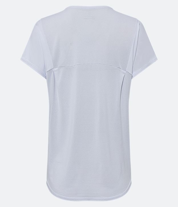 Camiseta Esportiva em Poliamida com Manga Curta e Estampa Lateral Branco 7