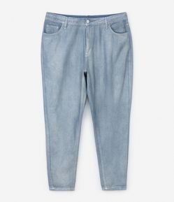 Calça Mom Jeans com Efeito Metalizado Curve & Plus Size